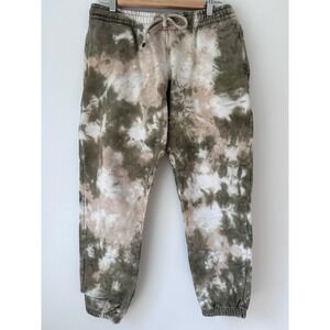 Talentless Mens Tie Dye Sweatpants Olive Green Tan Joggers Size M Camo Marbled